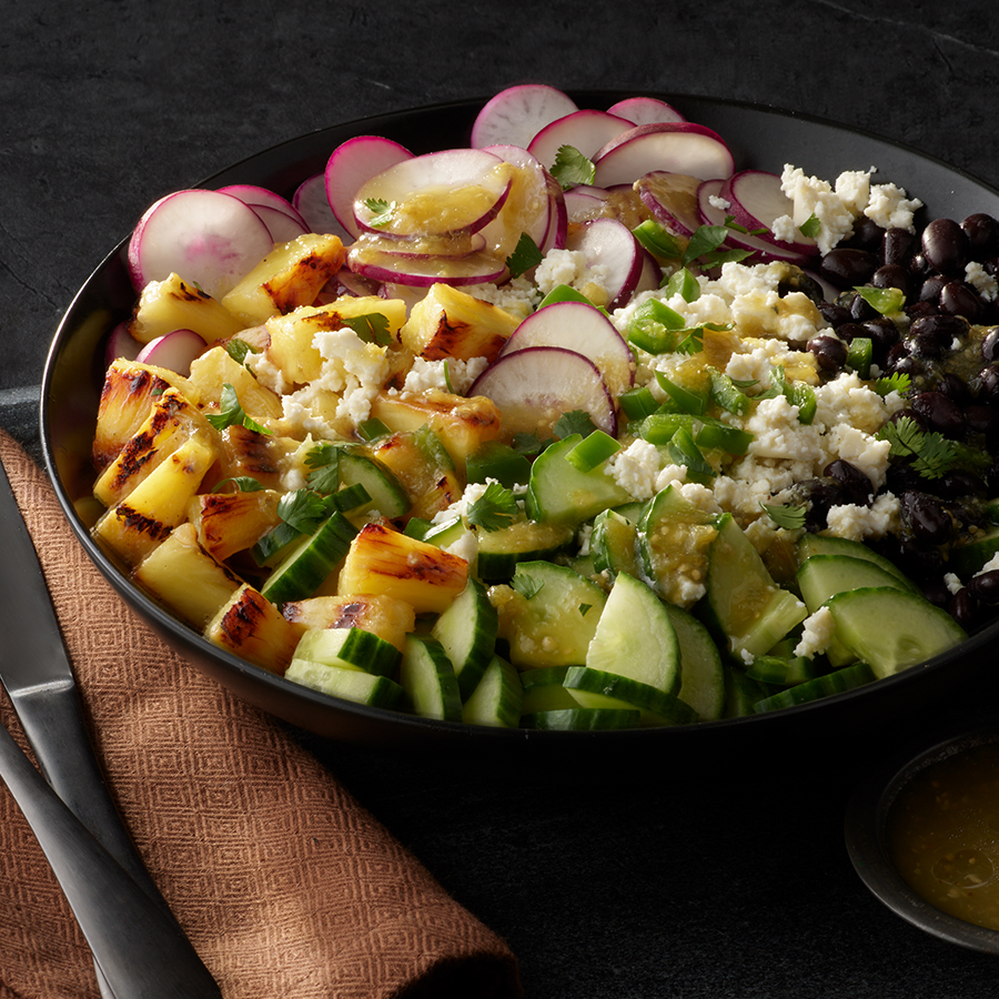 black bean pineapple cucumber salad