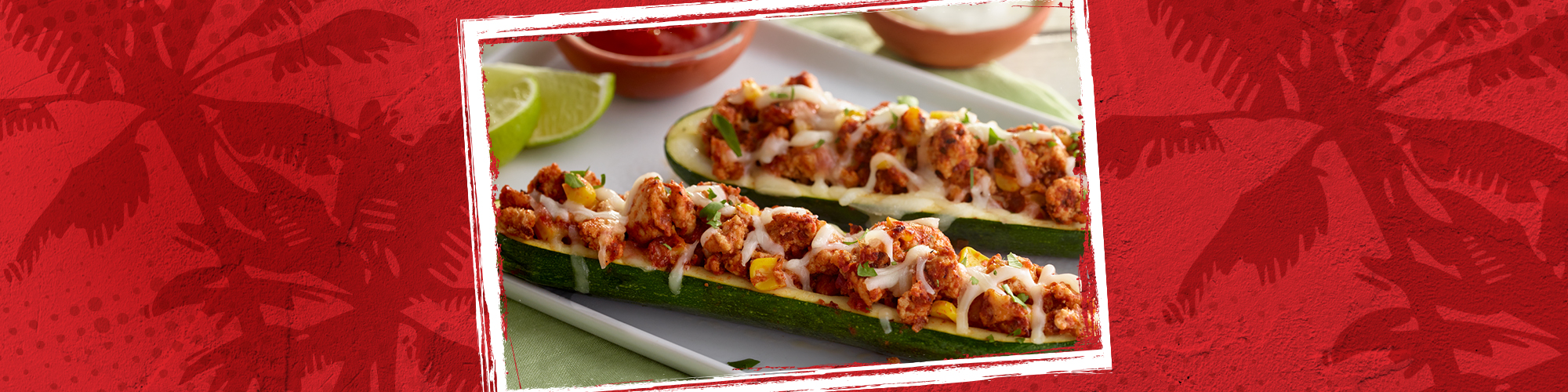 spicy turkey taco zucchini boats