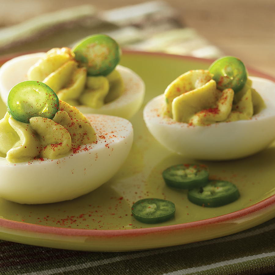 guacamole salsa deviled eggs