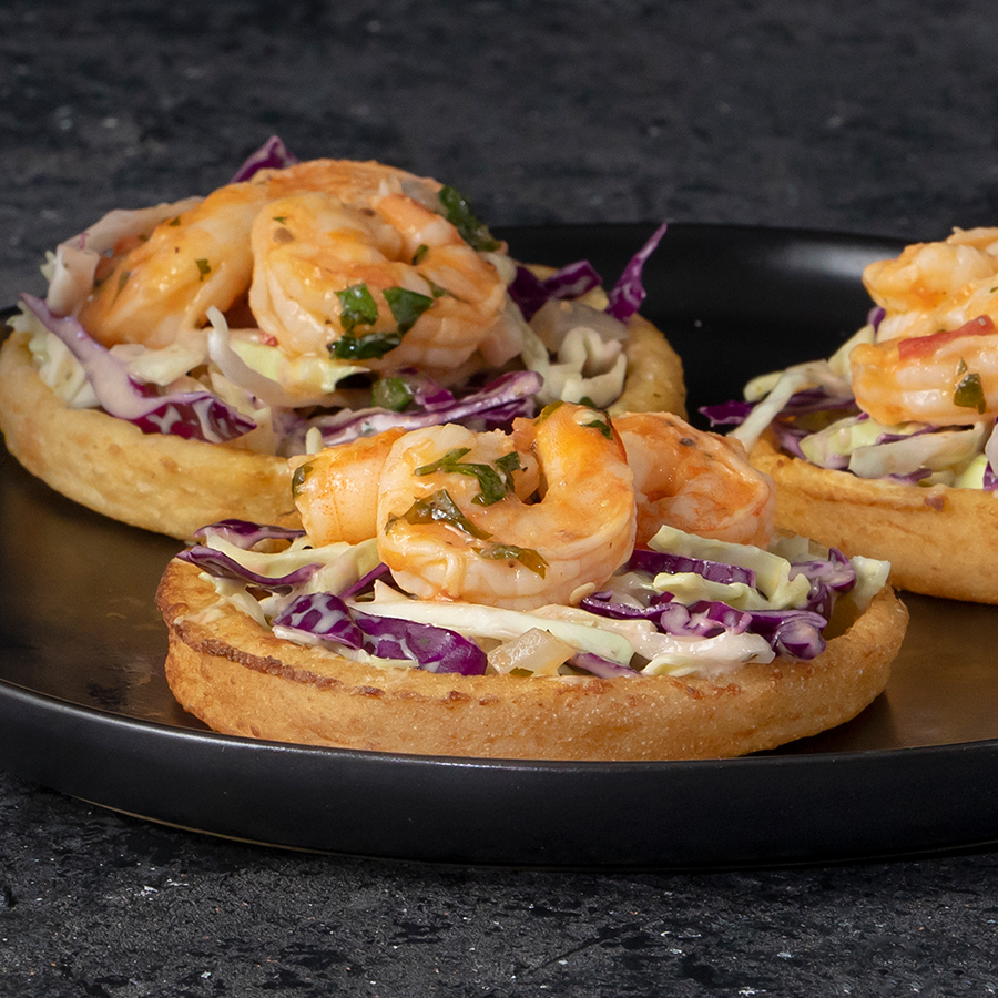 cilantro lime shrimp sopes cremosa