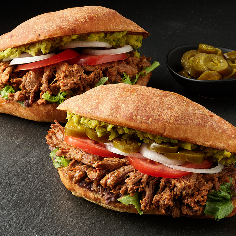 mexican barbacoa torta